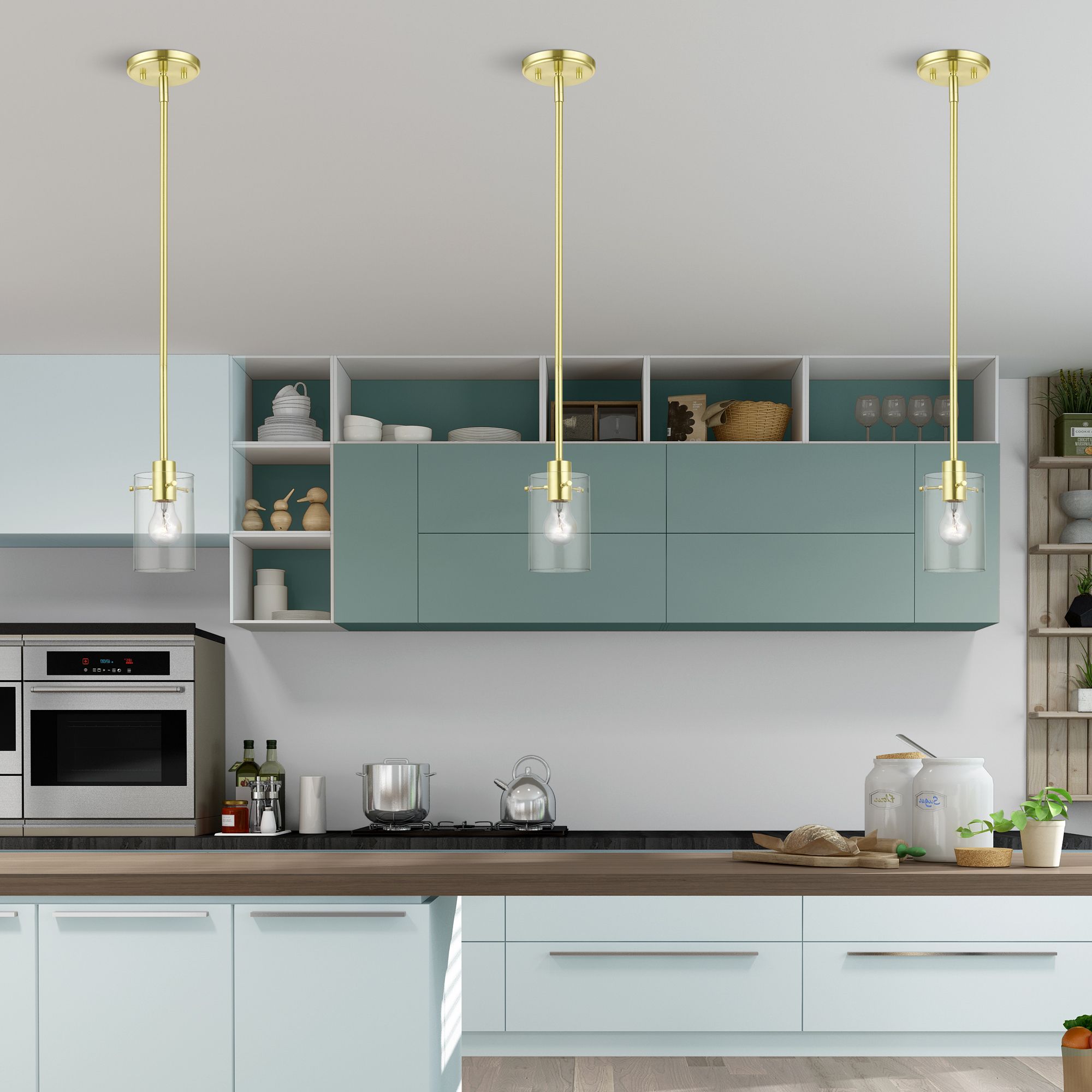 Munich 1 Light Satin Brass Single Pendant