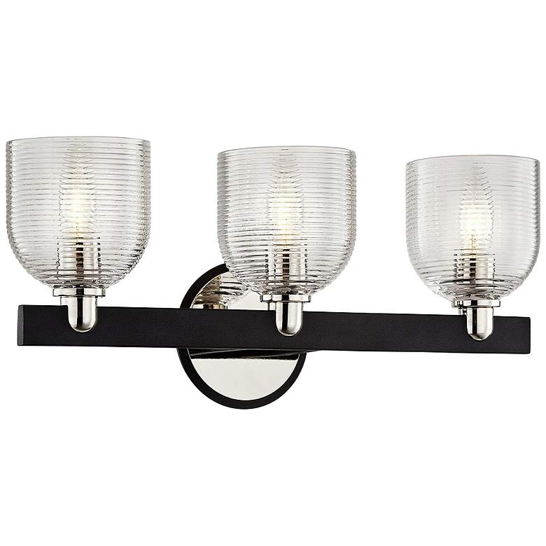 Image 1 Munich 19" Wide Carbide Black and Nickel 3-Light Bath Light