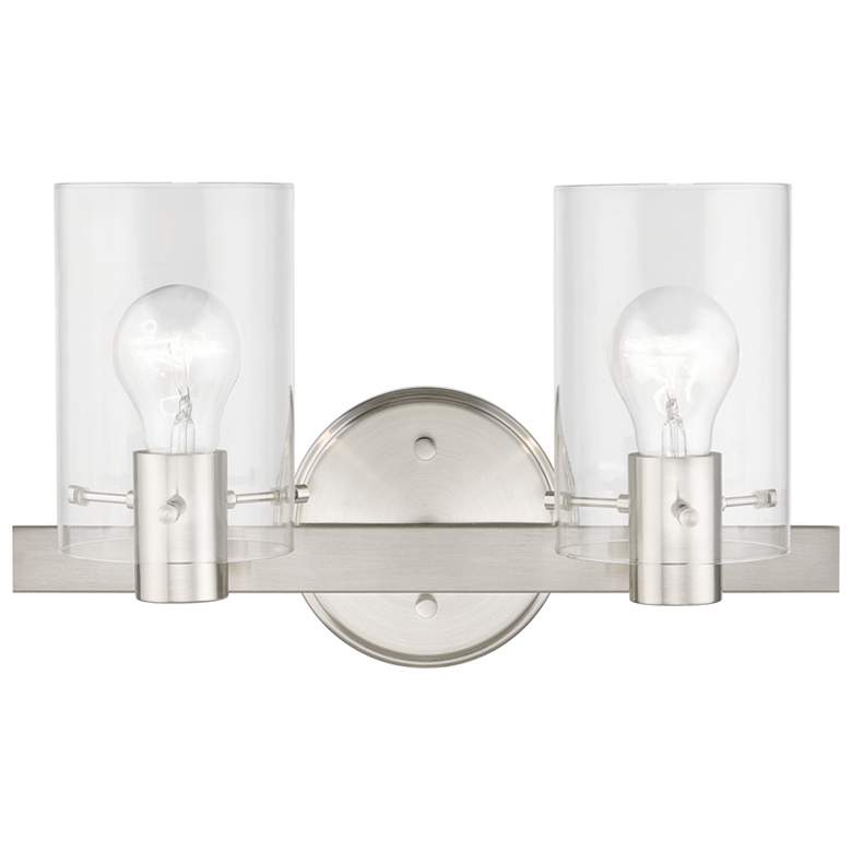 Image 1 Munich 2 Light Brushed Nickel Vanity Sconce