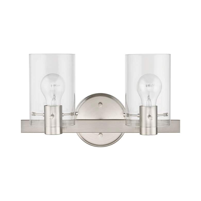 Image 3 Munich 2 Light Brushed Nickel Vanity Sconce more views