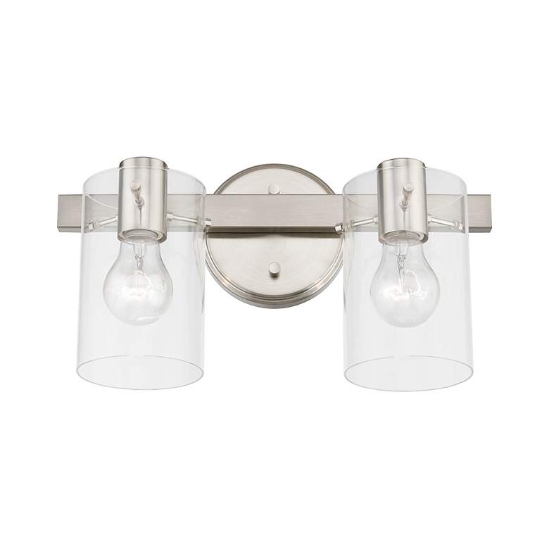 Image 5 Munich 2 Light Brushed Nickel Vanity Sconce more views