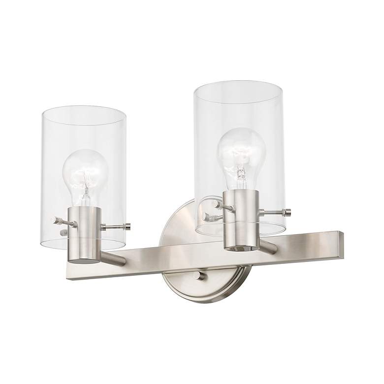 Image 6 Munich 2 Light Brushed Nickel Vanity Sconce more views