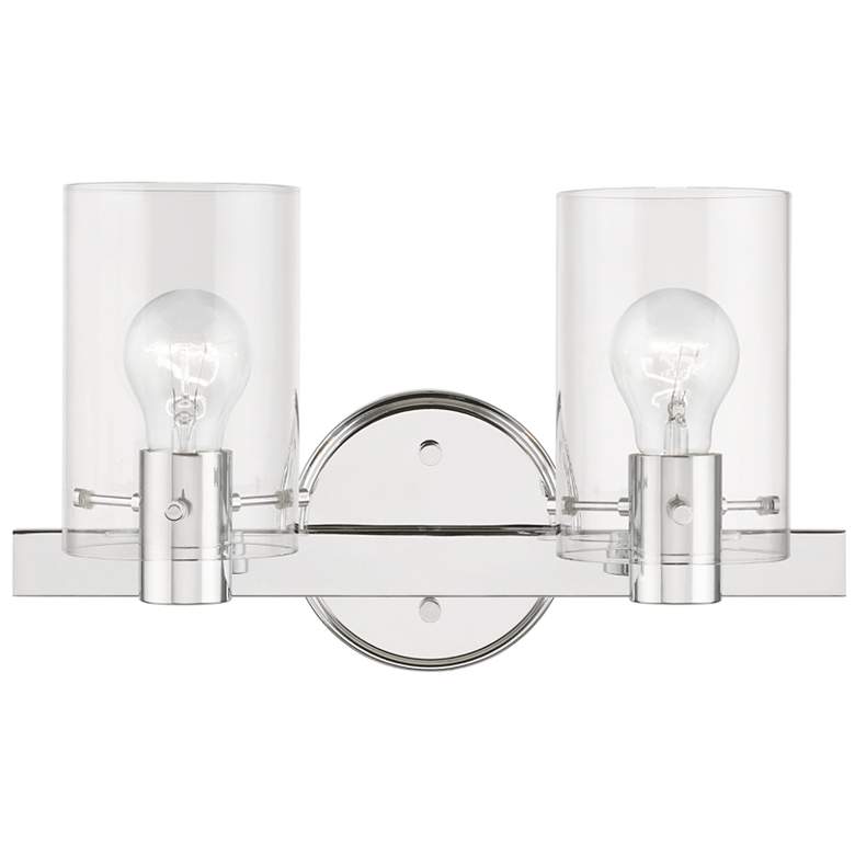 Image 1 Munich 2 Light Polished Chrome Vanity Sconce
