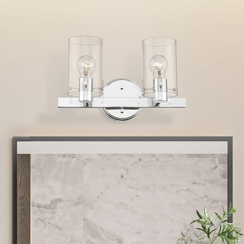 Image 1 Munich 2 Light Polished Chrome Vanity Sconce