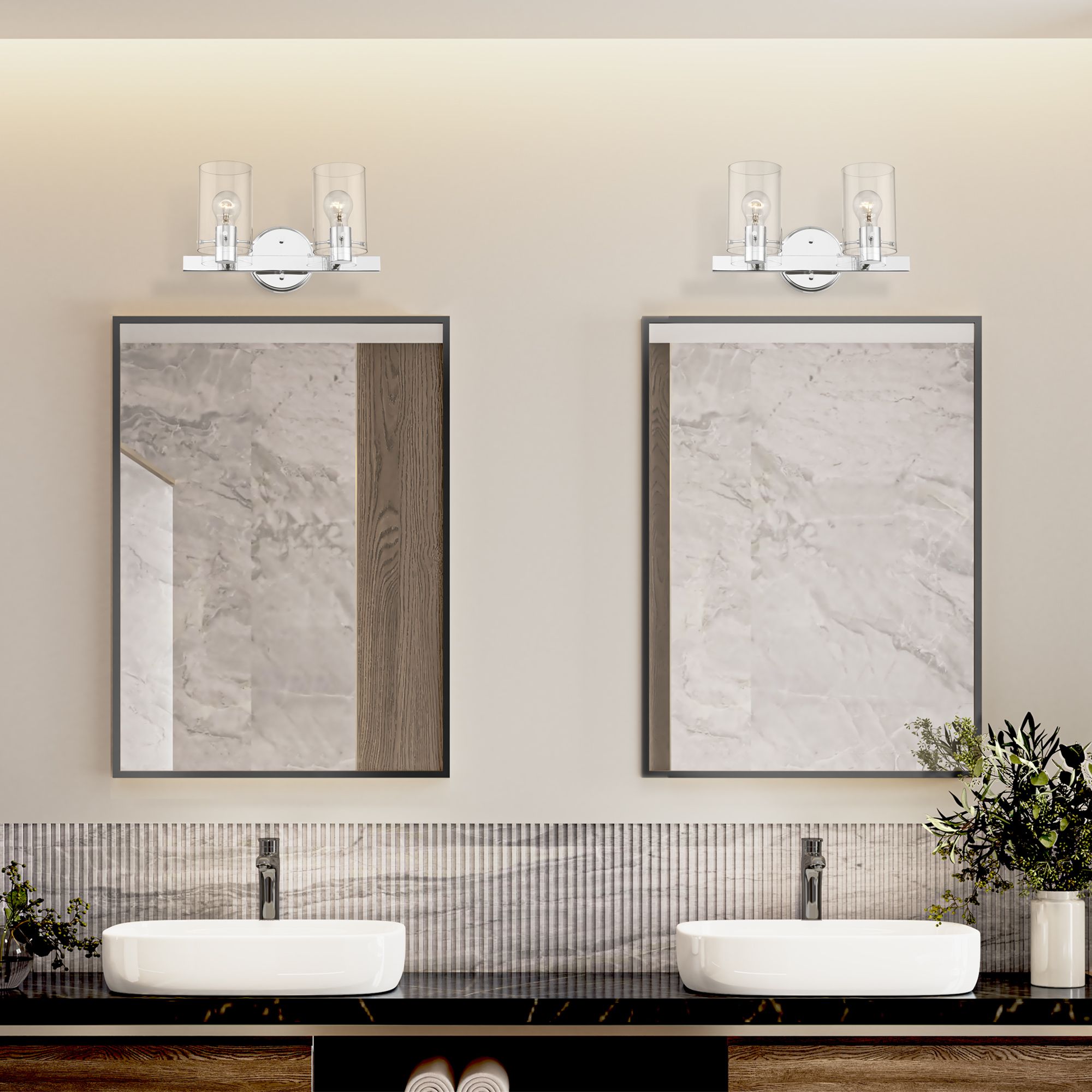 Munich 2 Light Polished Chrome Vanity Sconce