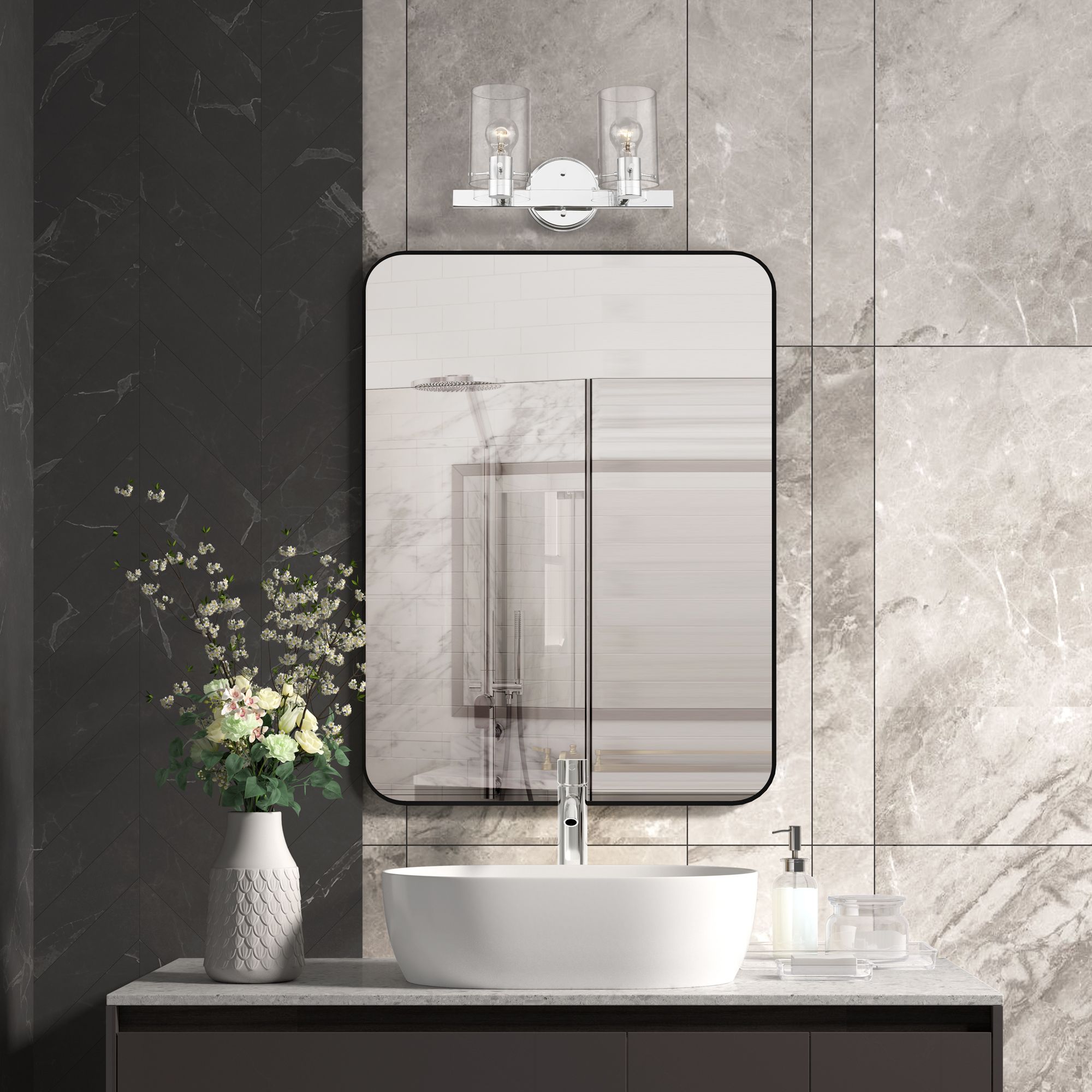 Munich 2 Light Polished Chrome Vanity Sconce