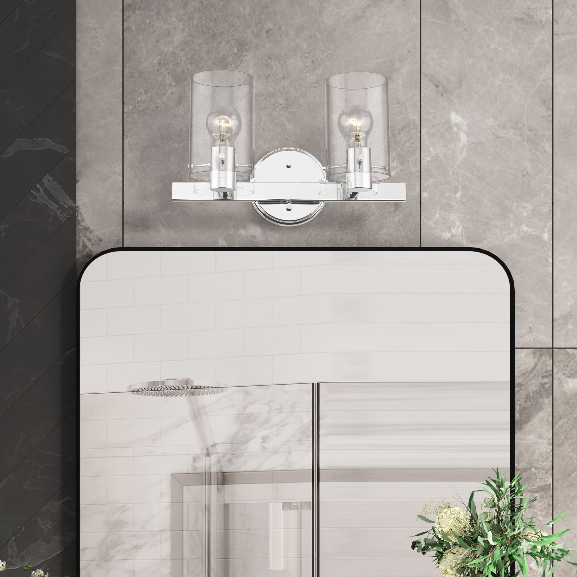 Munich 2 Light Polished Chrome Vanity Sconce