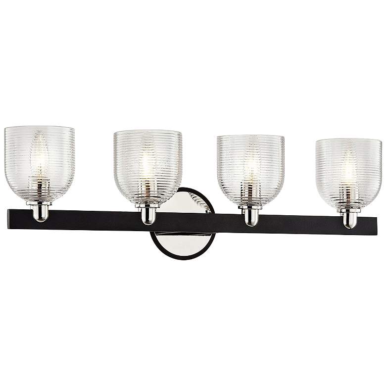 Image 1 Munich 26 1/2"W Carbide Black and Nickel 4-Light Bath Light