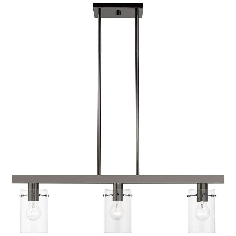 Image 1 Munich 3 Light Black Chrome Linear Chandelier