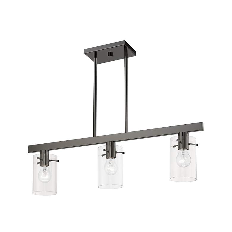 Image 6 Munich 3 Light Black Chrome Linear Chandelier more views