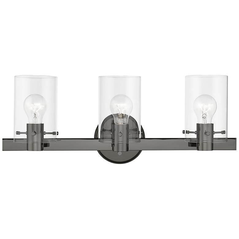 Image 1 Munich 3 Light Black Chrome Vanity Sconce