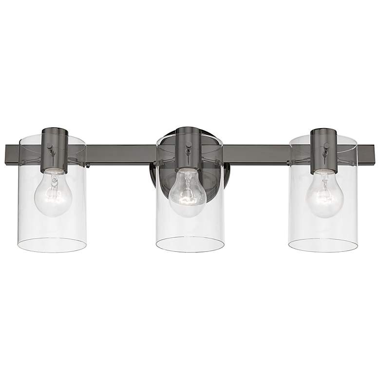 Image 7 Munich 3 Light Black Chrome Vanity Sconce more views