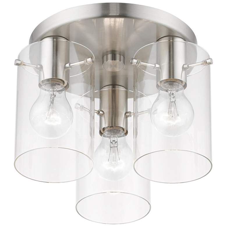 Image 6 Munich 3 Light Brushed Nickel Flush Mount more views