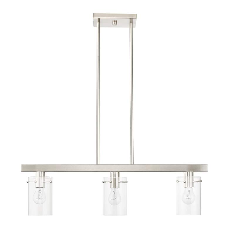 Image 3 Munich 3 Light Brushed Nickel Linear Chandelier more views