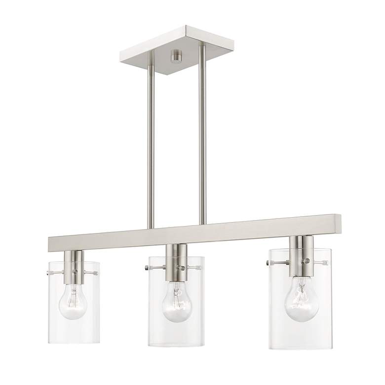 Image 5 Munich 3 Light Brushed Nickel Linear Chandelier more views