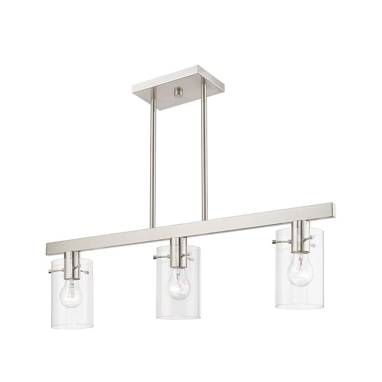 Image 6 Munich 3 Light Brushed Nickel Linear Chandelier more views