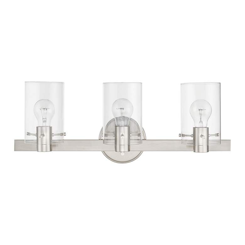 Image 3 Munich 3 Light Brushed Nickel Vanity Sconce more views