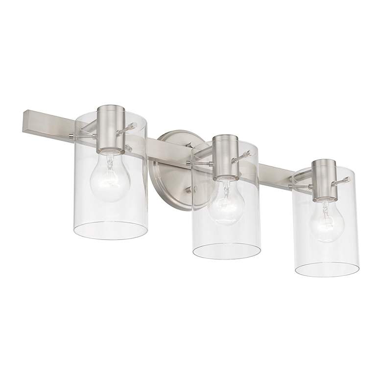 Image 6 Munich 3 Light Brushed Nickel Vanity Sconce more views