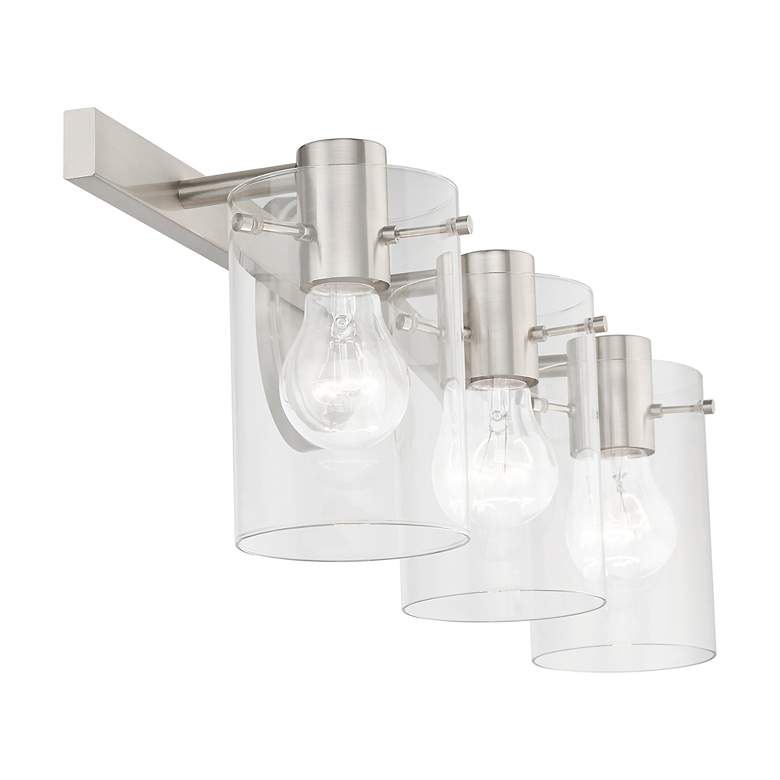 Image 7 Munich 3 Light Brushed Nickel Vanity Sconce more views