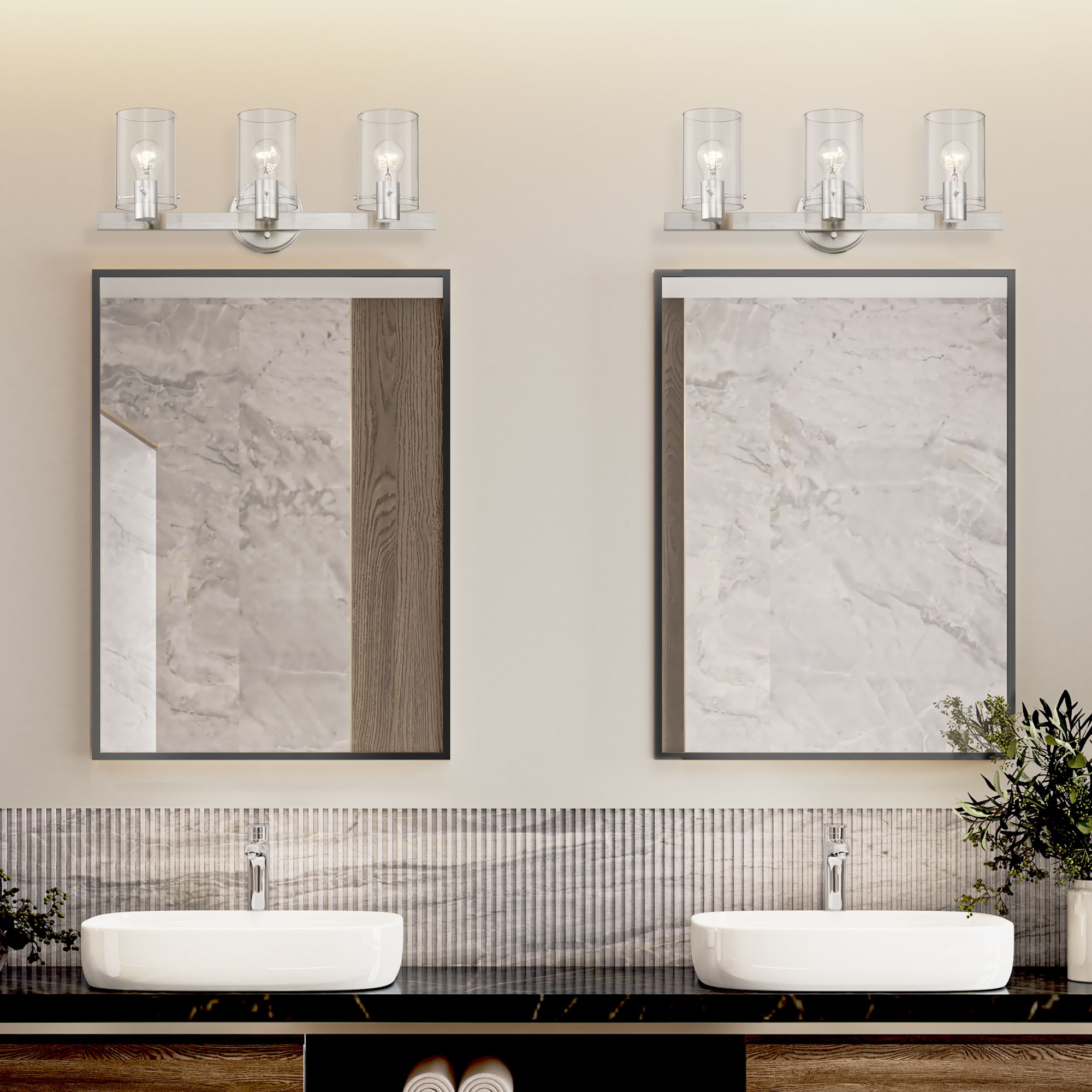 Munich 3 Light Brushed Nickel Vanity Sconce