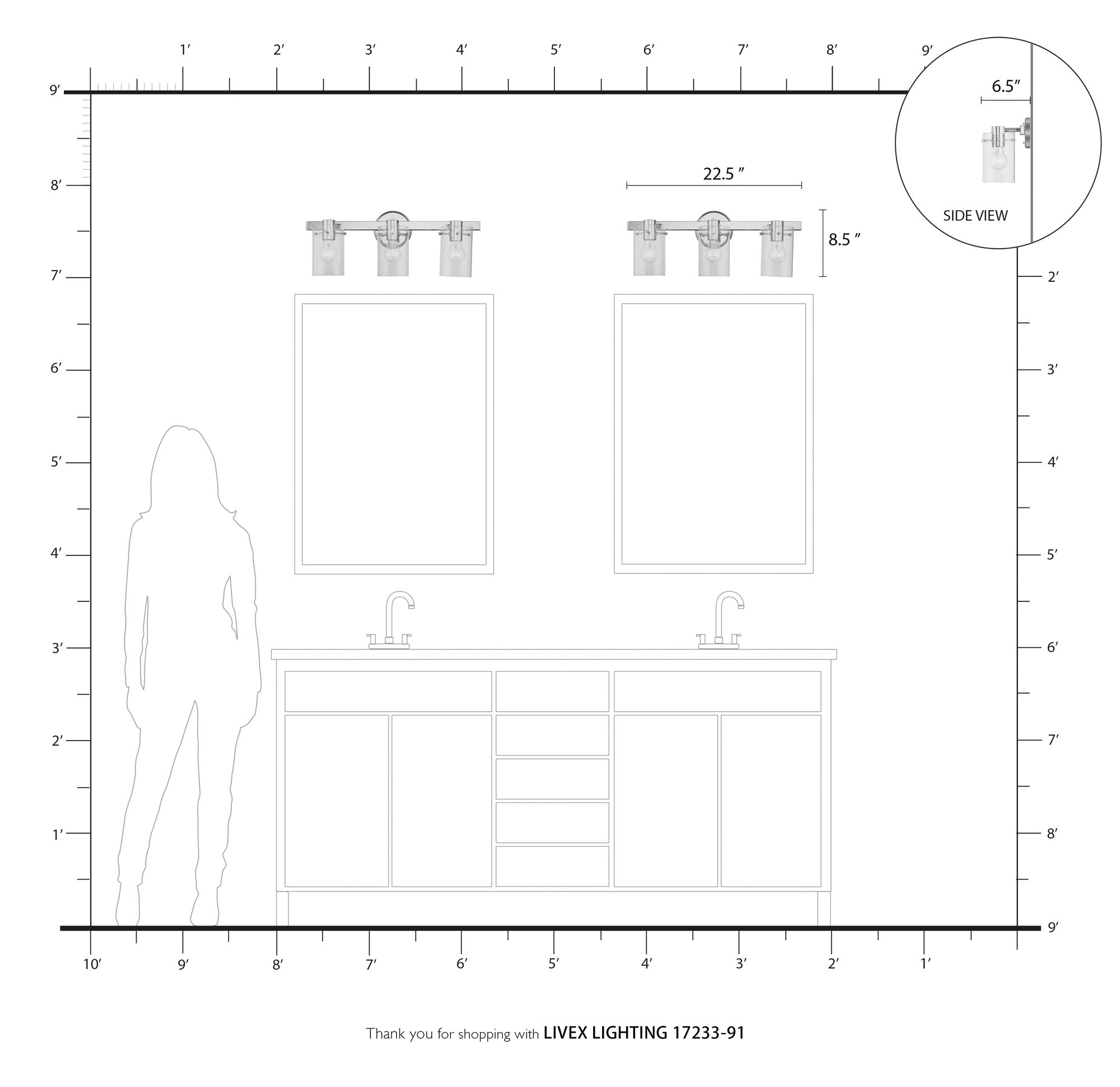 Munich 3 Light Brushed Nickel Vanity Sconce