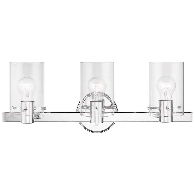 Image 1 Munich 3 Light Polished Chrome Vanity Sconce