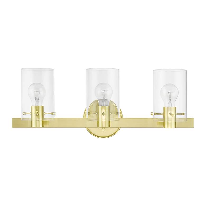 Image 3 Munich 3 Light Satin Brass Vanity Sconce more views