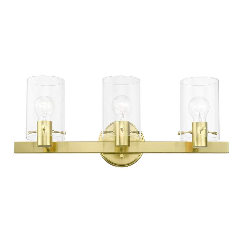 Image 4 Munich 3 Light Satin Brass Vanity Sconce more views
