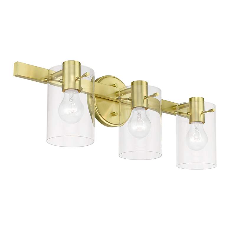 Image 6 Munich 3 Light Satin Brass Vanity Sconce more views