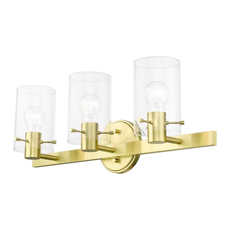 Image 7 Munich 3 Light Satin Brass Vanity Sconce more views