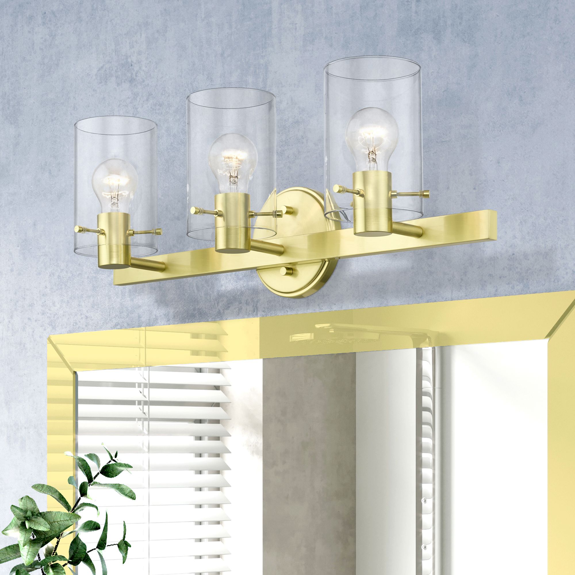 Munich 3 Light Satin Brass Vanity Sconce