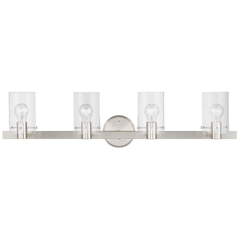 Image 2 Munich 4 Light Brushed Nickel Vanity Sconce