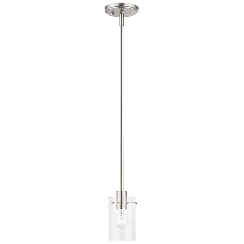 Image 2 Munich 5" Wide Brushed Nickel Cylinder Mini Pendant