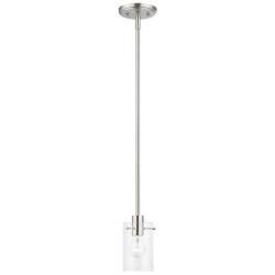 Munich 5" Wide Brushed Nickel Cylinder Mini Pendant