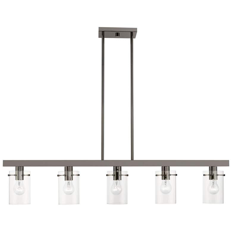 Image 1 Munich 5 Light Black Chrome Linear Chandelier