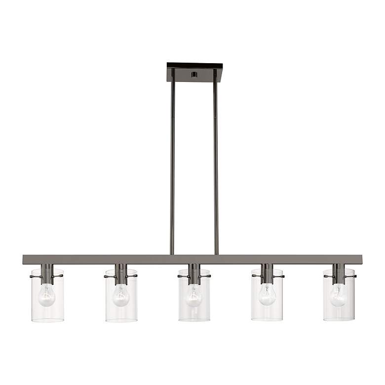 Image 4 Munich 5 Light Black Chrome Linear Chandelier more views