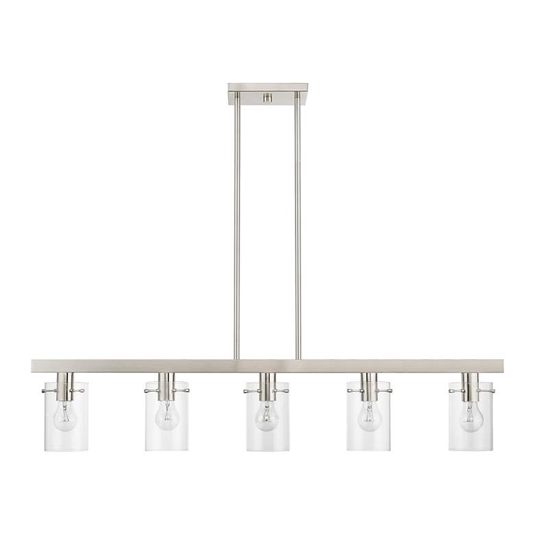 Image 3 Munich 5 Light Brushed Nickel Linear Chandelier more views