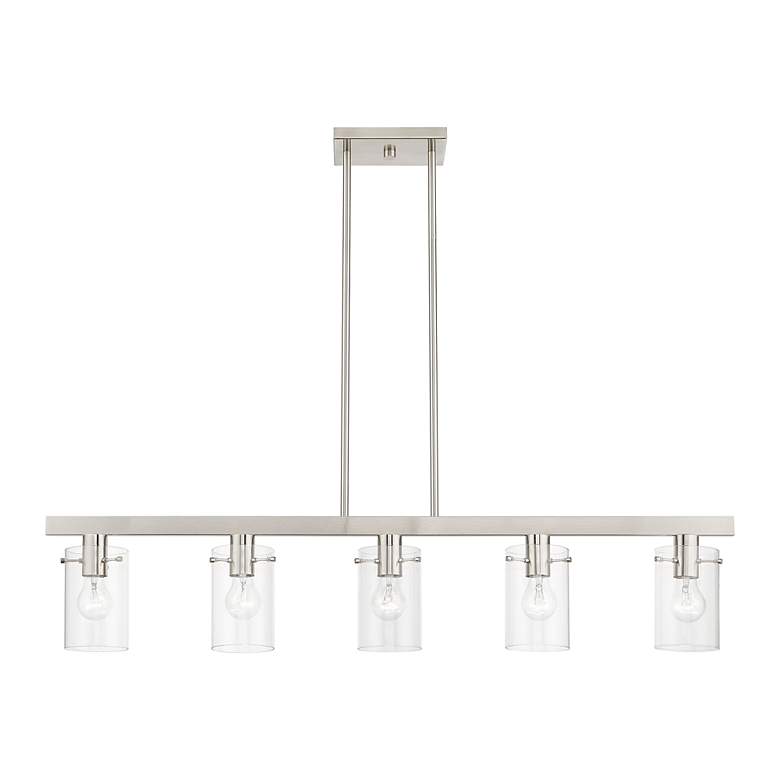 Image 4 Munich 5 Light Brushed Nickel Linear Chandelier more views