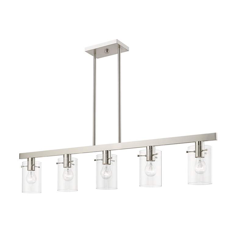 Image 5 Munich 5 Light Brushed Nickel Linear Chandelier more views