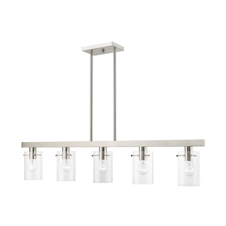 Image 6 Munich 5 Light Brushed Nickel Linear Chandelier more views