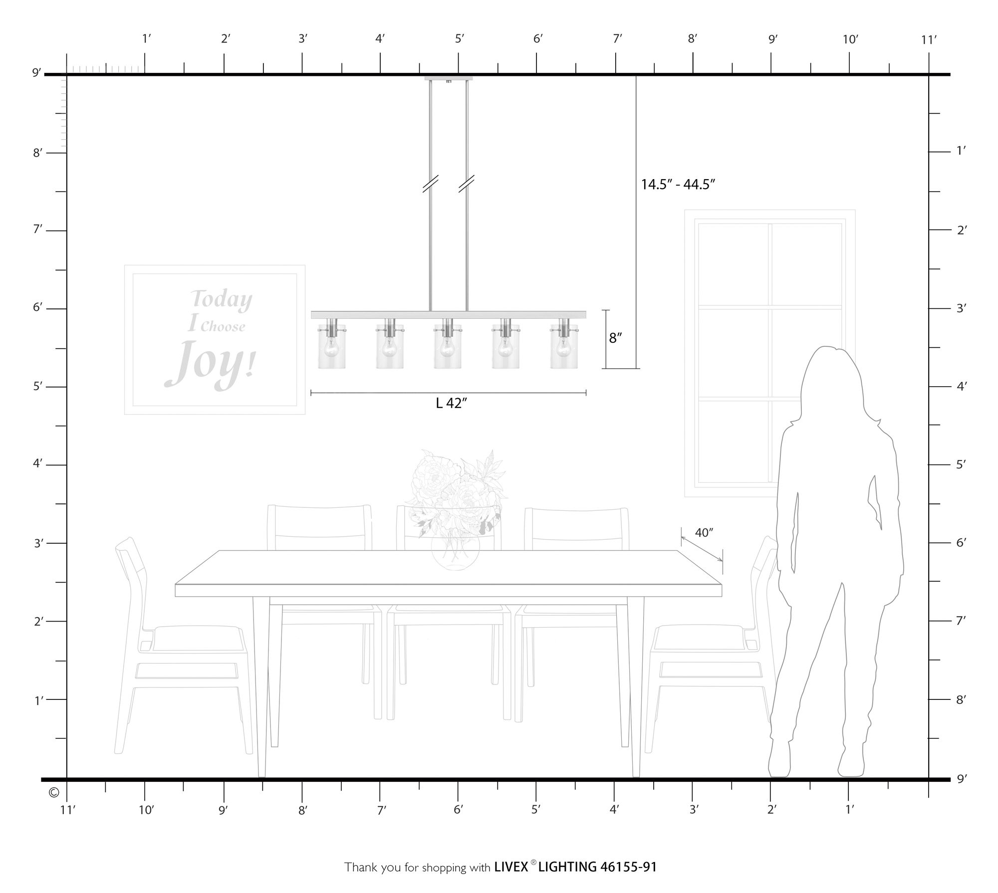 Munich 5 Light Brushed Nickel Linear Chandelier