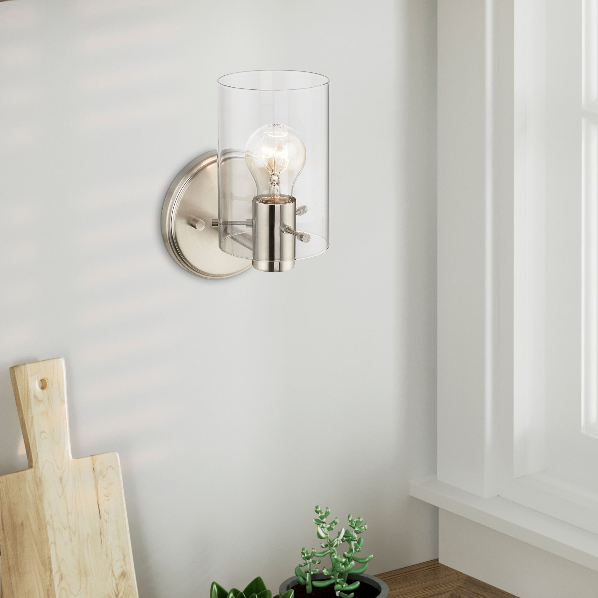 Munich 8 1/2" High Brushed Nickel Wall Sconce