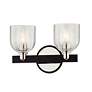 1_Munich 8 1/2"H Carbide Black and Nickel 2-Light Wall Sconce