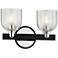 Munich 8 1/2"H Carbide Black and Nickel 2-Light Wall Sconce