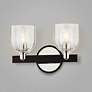 2_Munich 8 1/2"H Carbide Black and Nickel 2-Light Wall Sconce more views