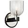 Munich 8 1/2"H Carbide Black and Polished Nickel Wall Sconce