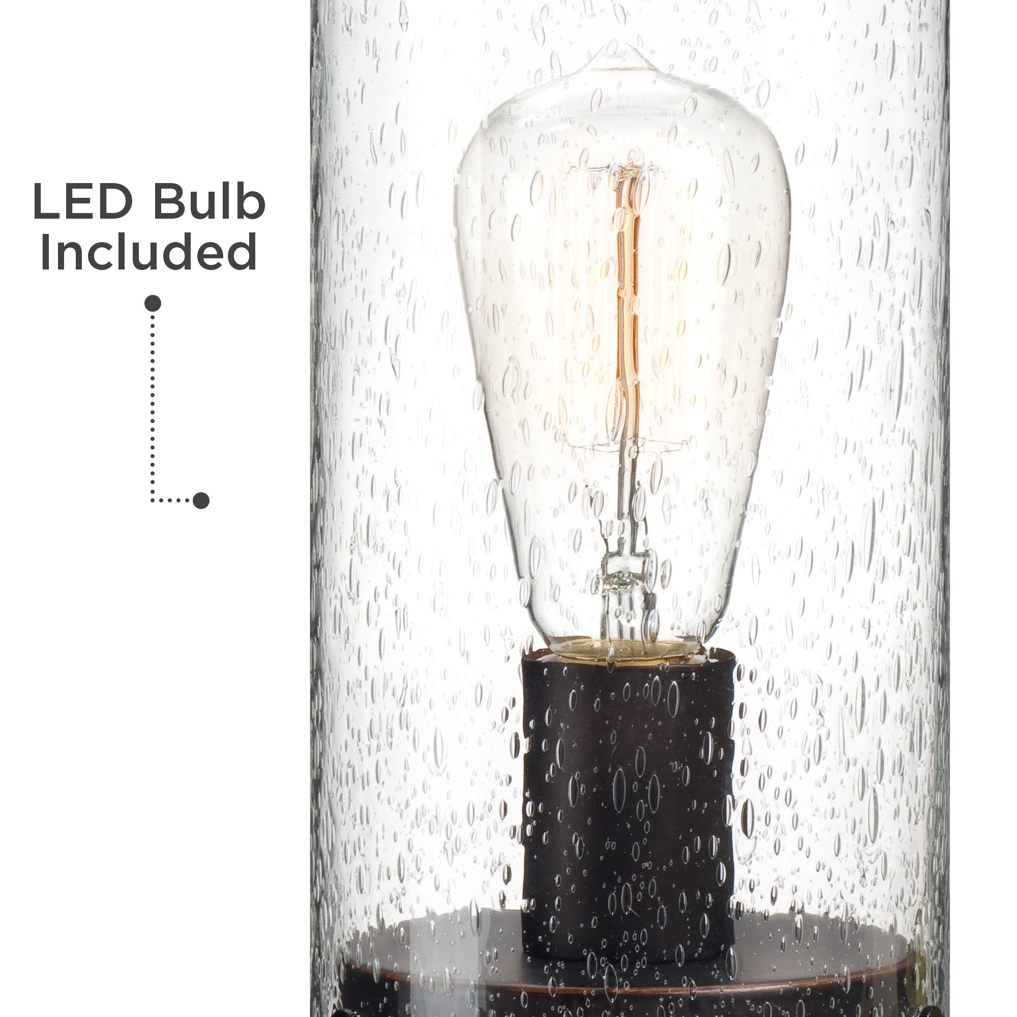 Image 3 Munro 12" Seeded Glass Accent Lamp with Edison LED Bulb more views