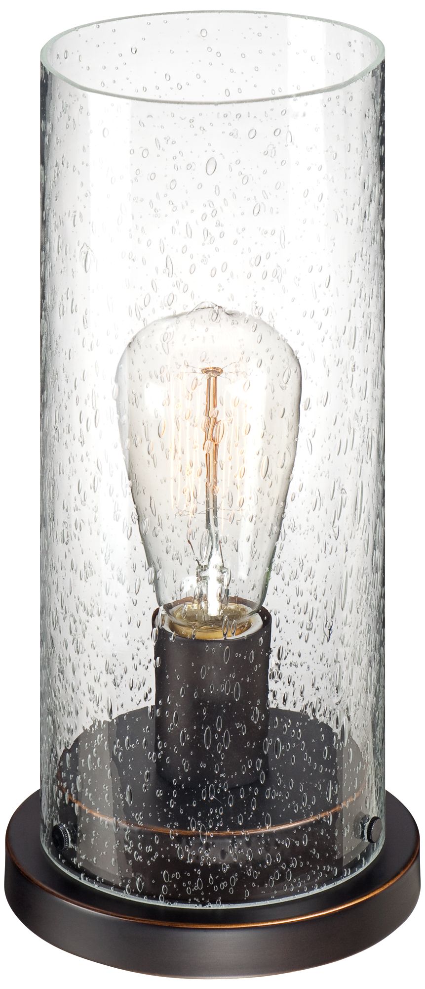 Image 4 Munro 12" Seeded Glass Accent Lamp with Edison LED Bulb more views