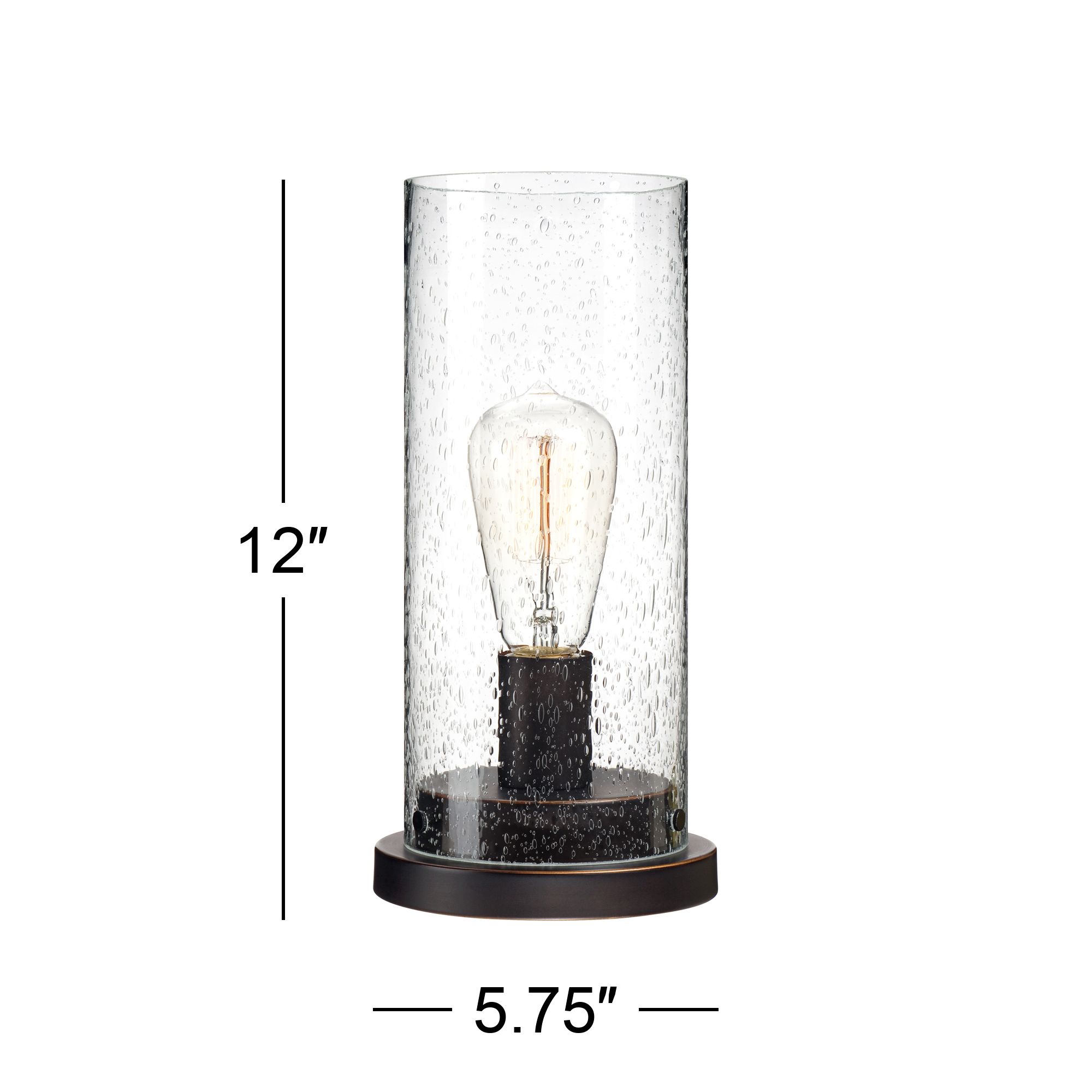 Image 5 Munro 12" Seeded Glass Accent Lamp with Edison LED Bulb more views