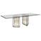 Murano 96" Wide Silver Leaf Mirrored Double Pedestal Table